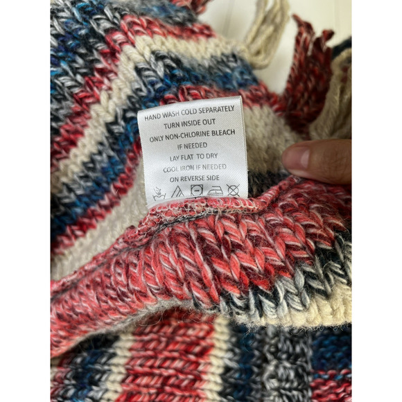 Mimi & Maggie Wool Blend Hooded Zip Cardigan Sweater Girls Medium Fringed Boho - Picture 11 of 12